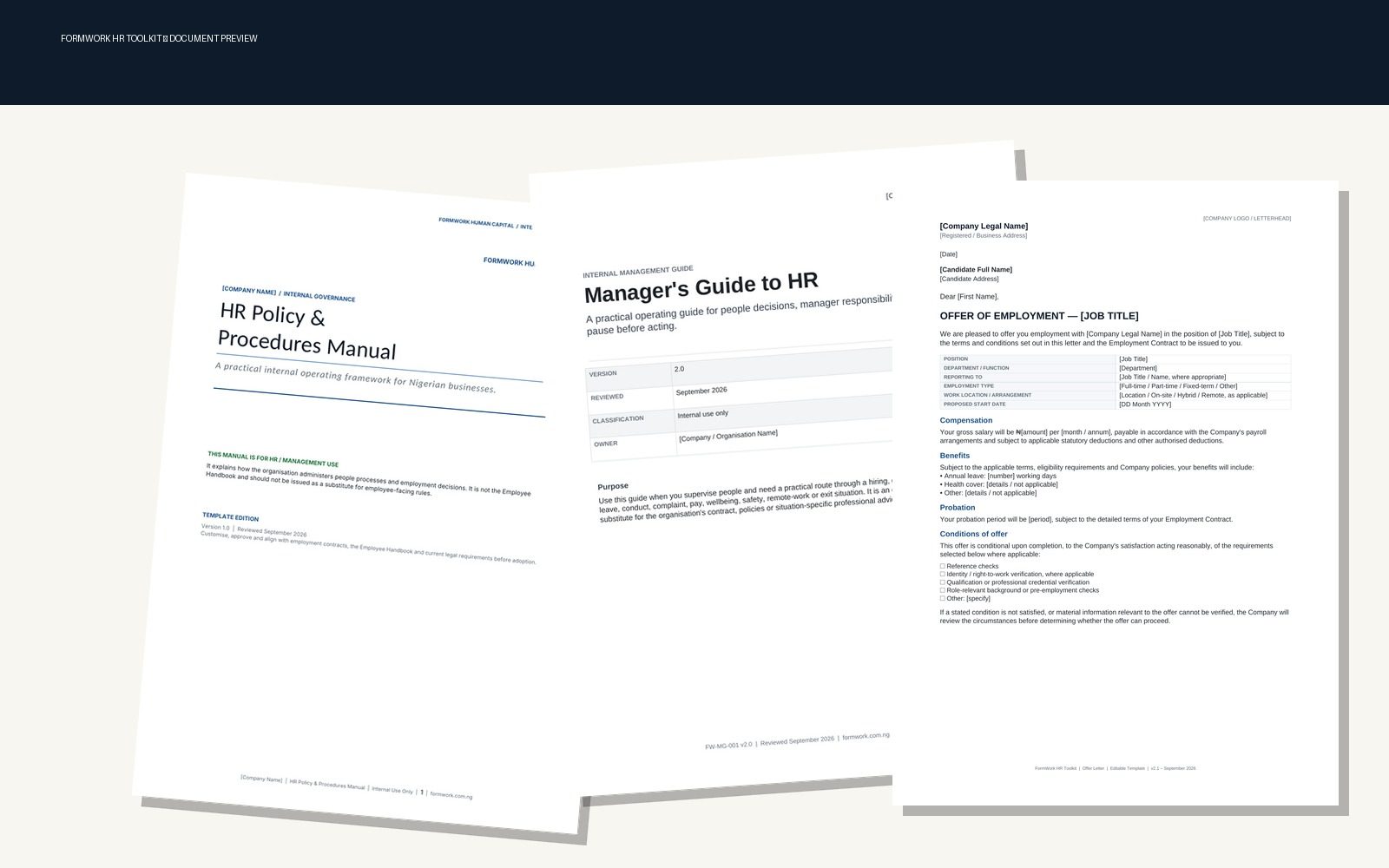Preview of FormWork HR Toolkit documents